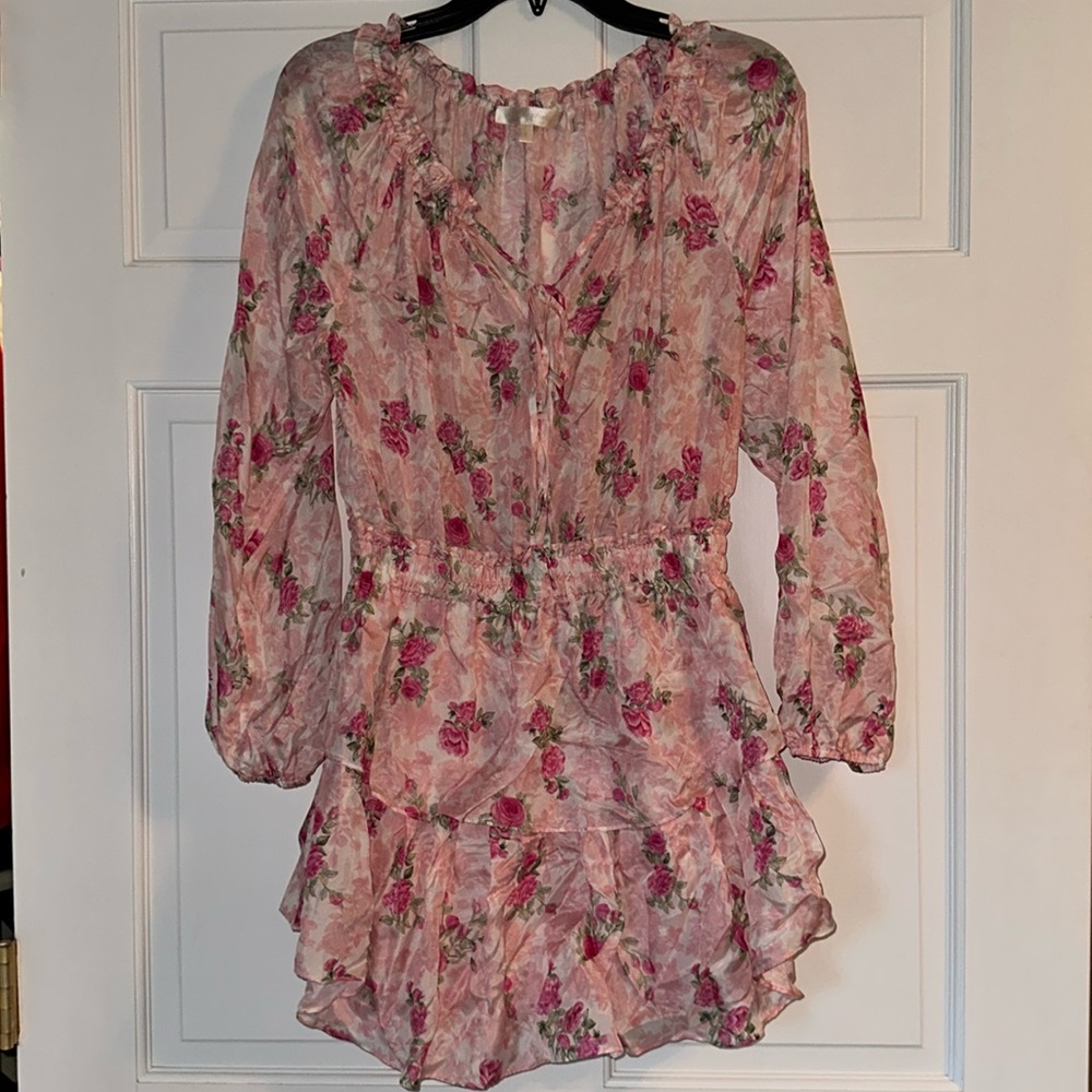 LoveShackFancy Natasha Dress in Pink Floral size small